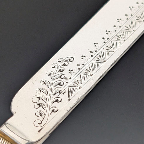 Late 19th Century British Antique Mother of Pearl Handle Tea Cutlery 5.5 Pair Christopher Johnson